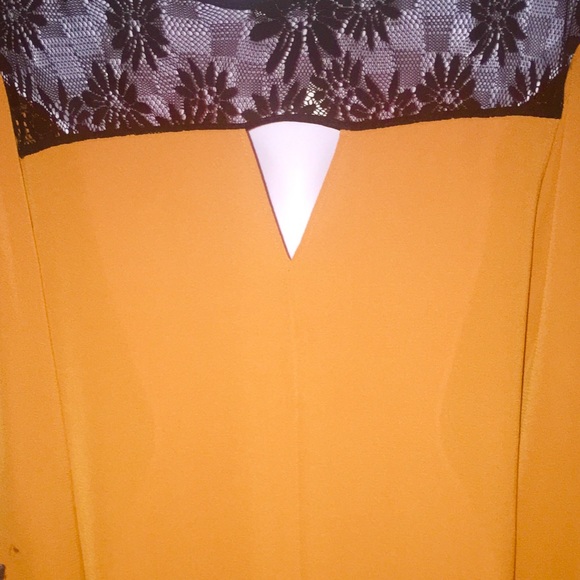 Orange and black lace blouse top - Picture 6 of 8